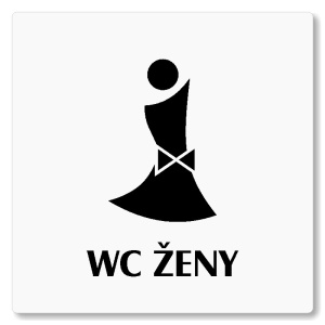 WC ženy, 80x80mm, bílá, Nevada